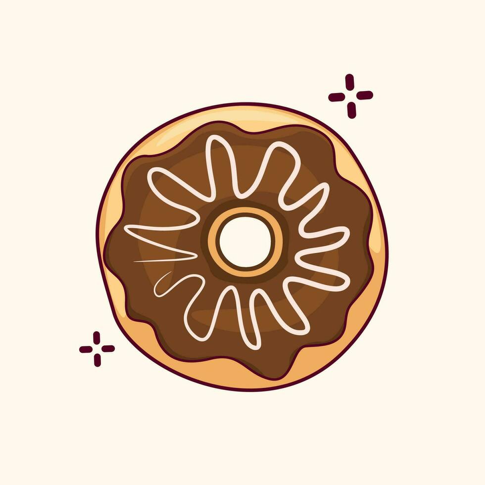 Vector graphic illustration of donut with melted sweet and delicious jam