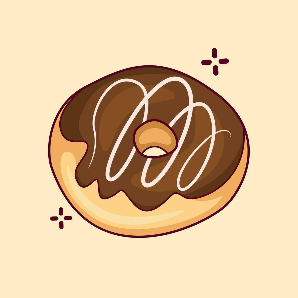 Vector graphic illustration of donut with melted sweet and delicious jam