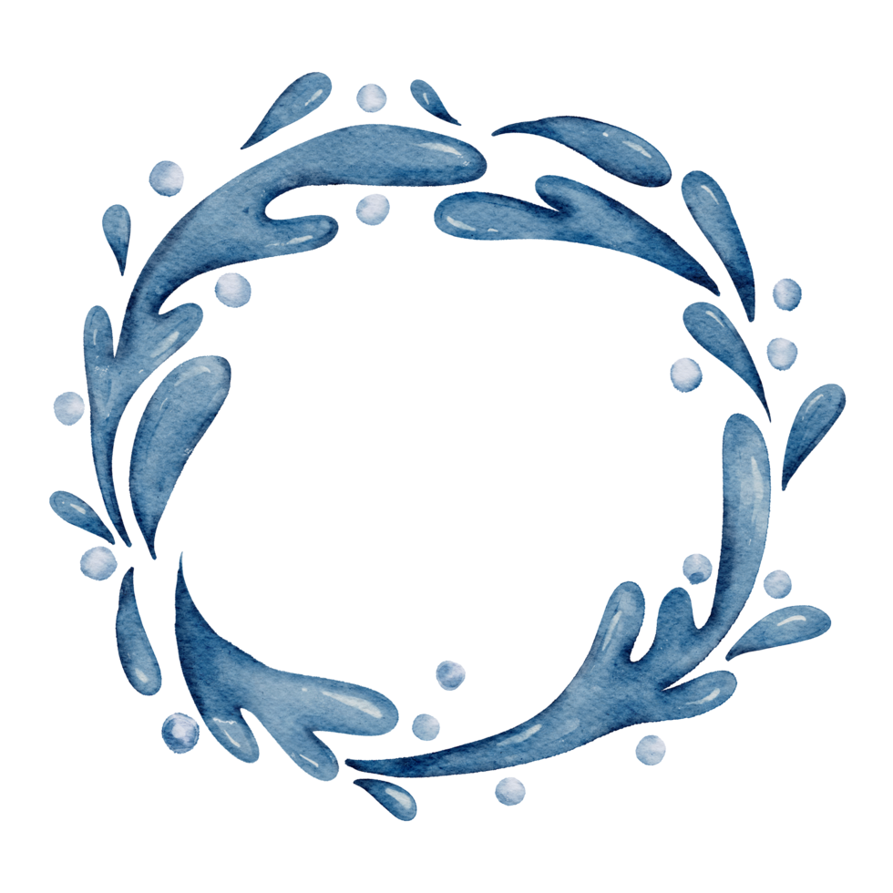 Underwater wreath watercolor png