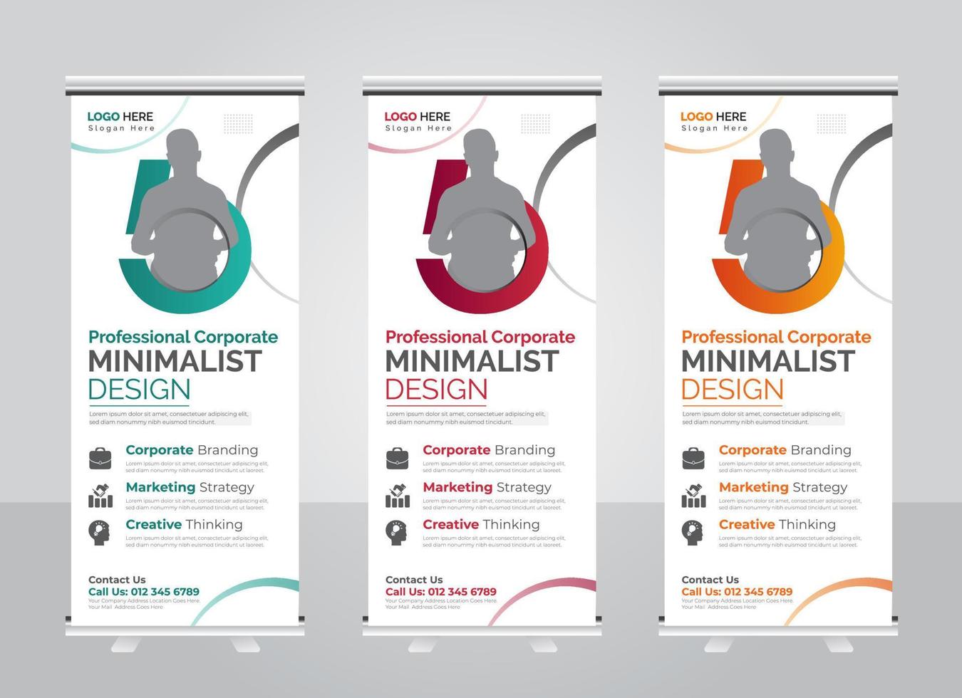 Corporate roll up banner design vector