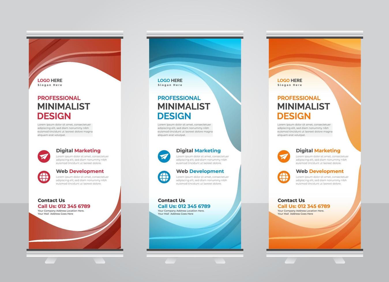 Corporate business roll up banner design vector