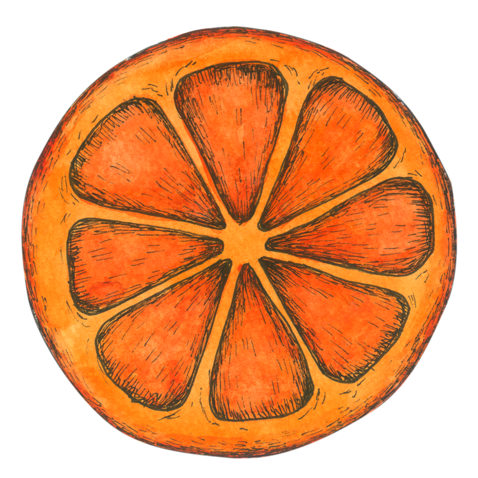 elemento acquerello arancione png