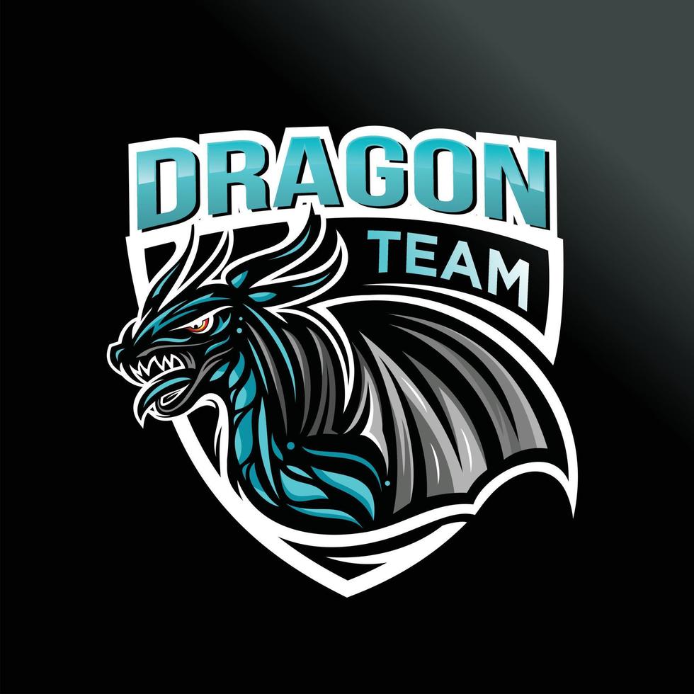 vector de diseño de logotipo de mascota de dragón