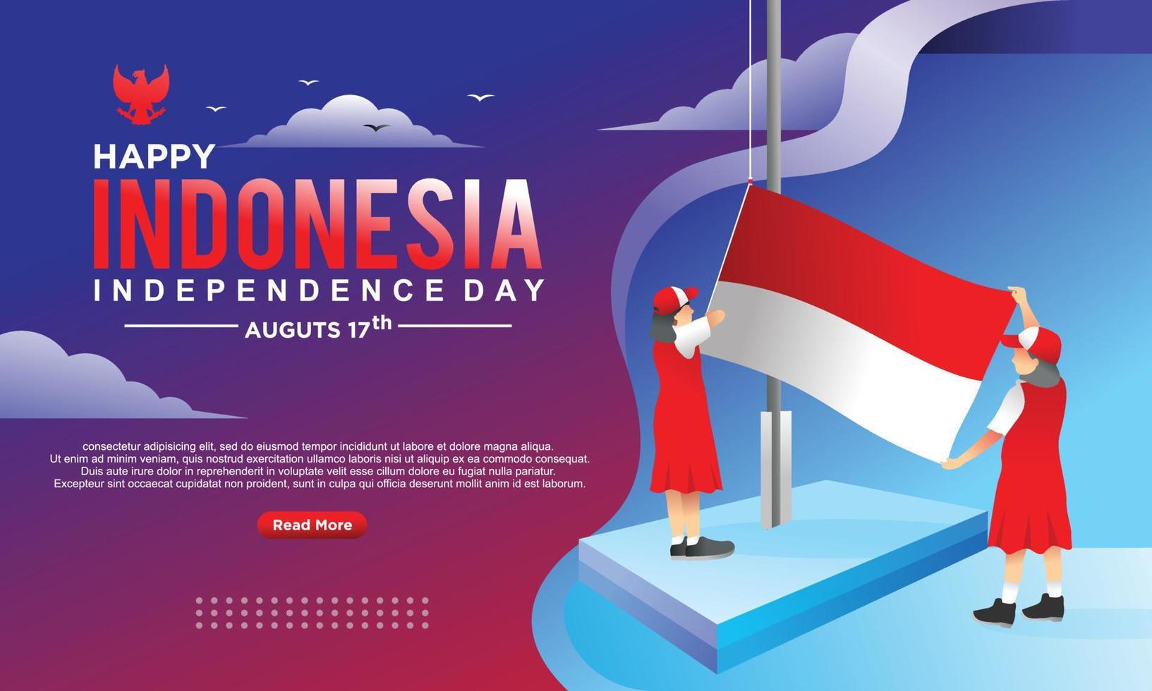 Indonesian independence day illustration vector