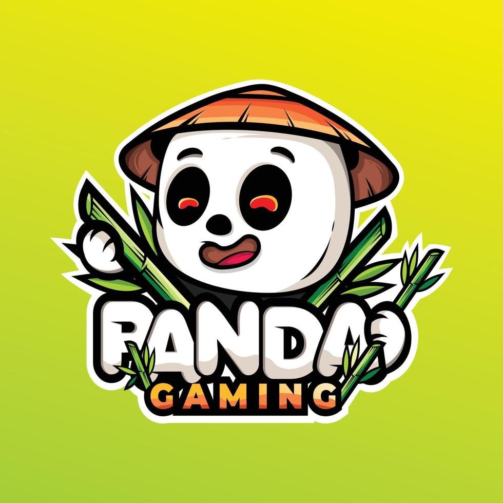 lindo diseño de logotipo de mascota panda para juegos vector