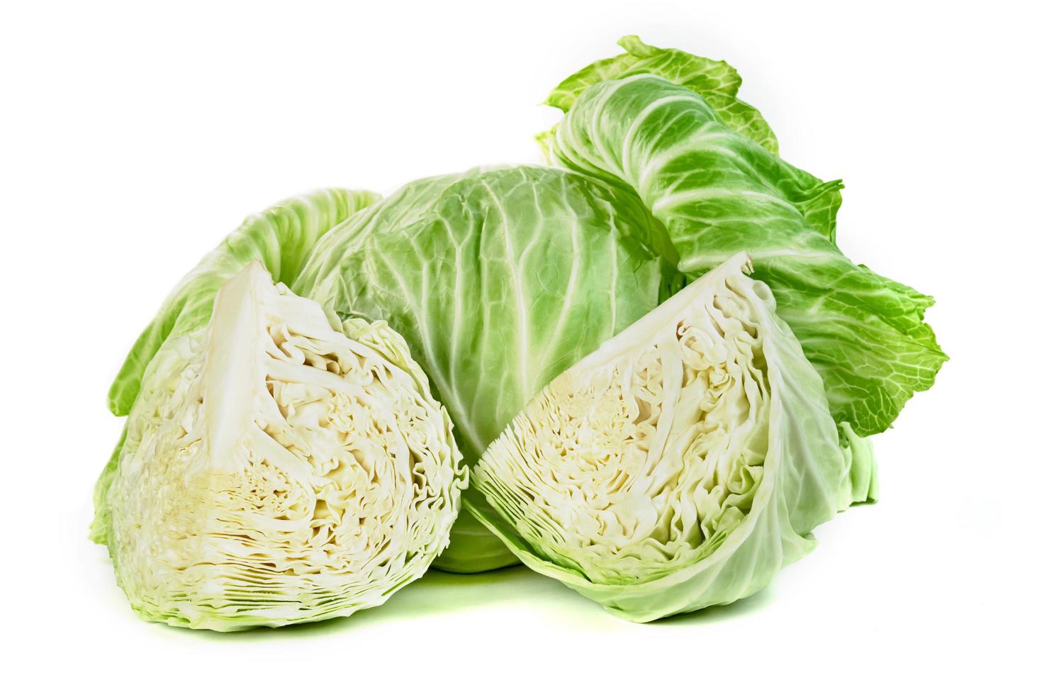 cabbage isolated on white background ,Green leaves pattern photo