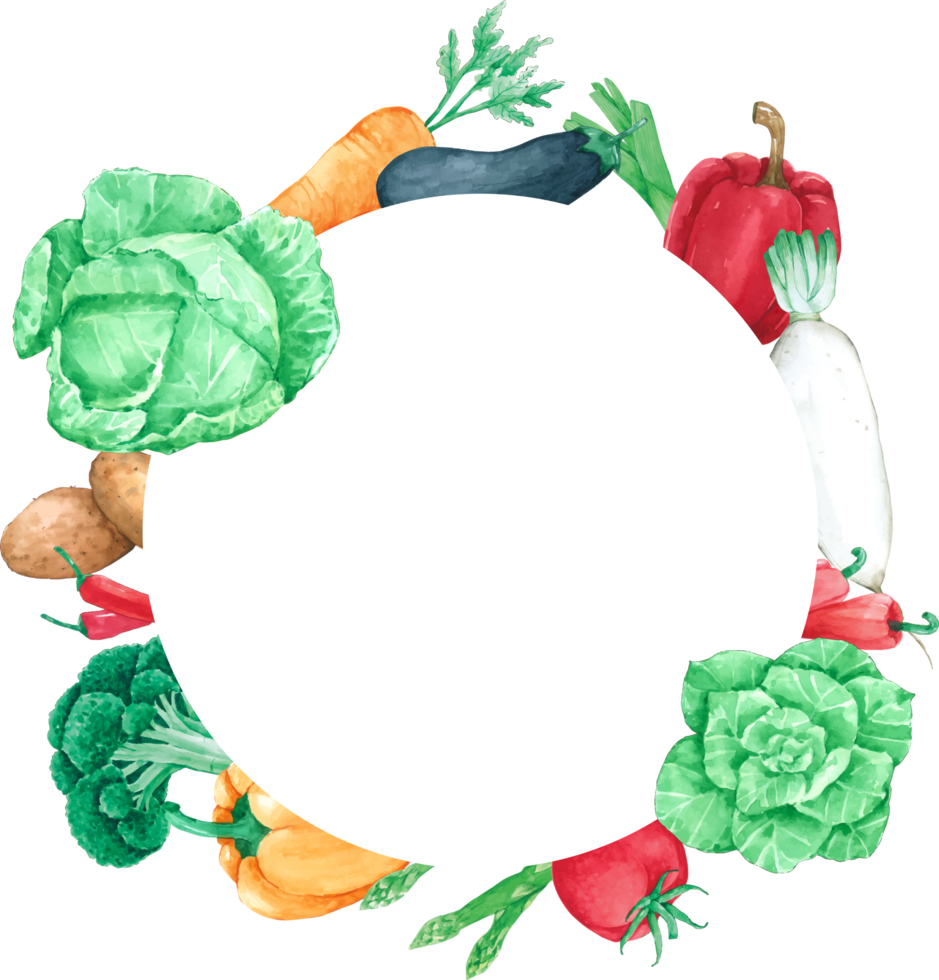 cornice vegetale con acquerello png