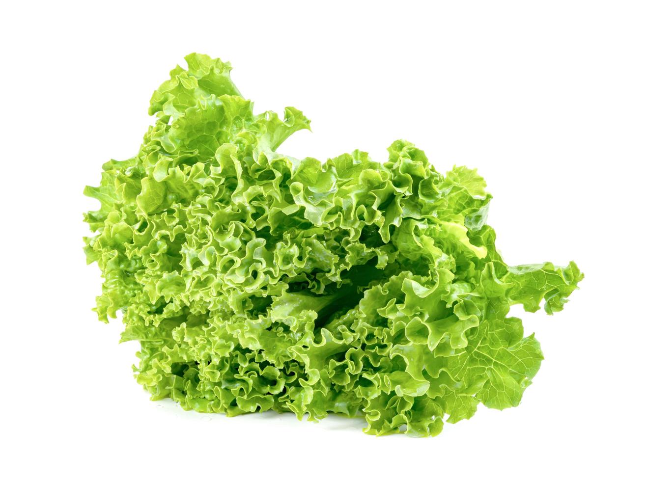 Lettuce leaf isolated on white background ,Green leaves pattern ,Salad ingredient photo