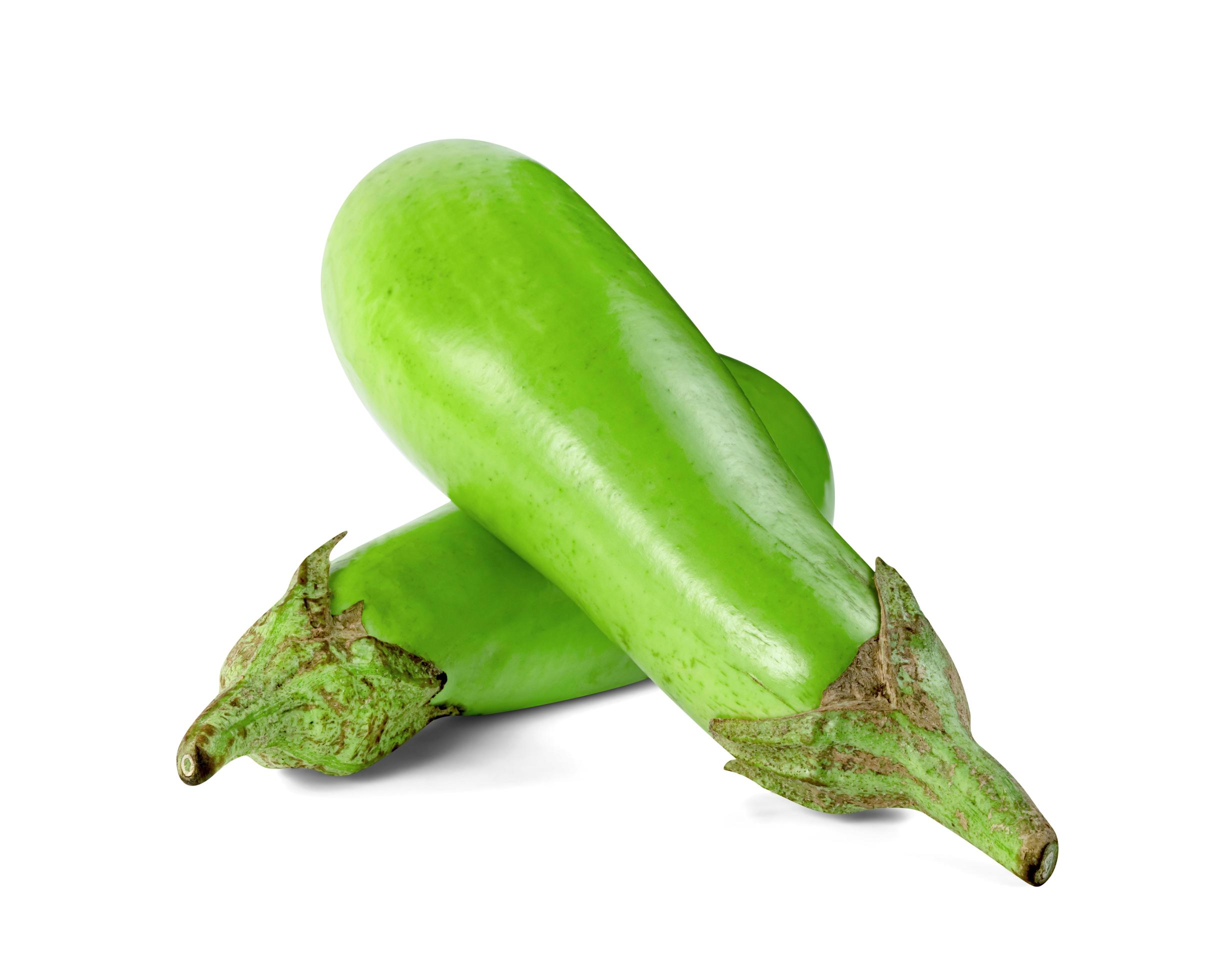 green eggplant isolated on white background ,include clipping path