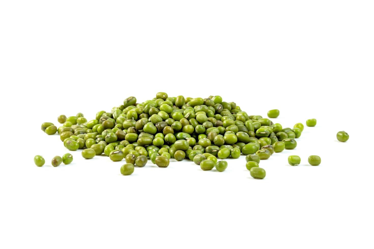 green mung beans isolated on white background photo