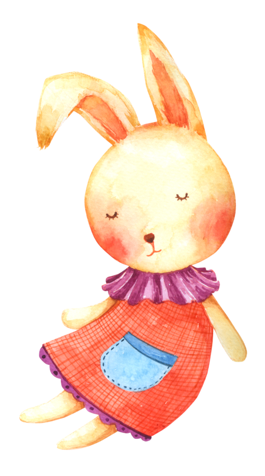 Cute Bunny  house watercolor png