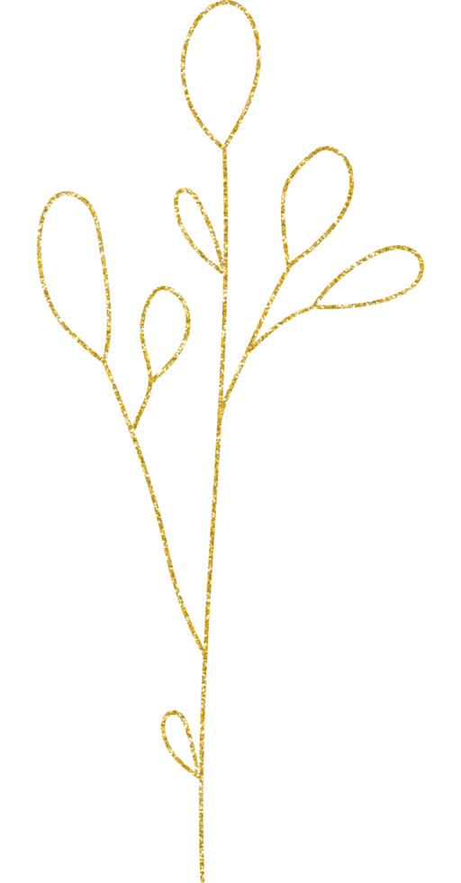 gouden glitter bloem en blad png