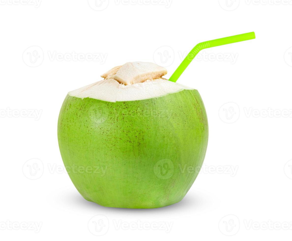 Green coconut fruit isolated on white background  ,include clipping path photo