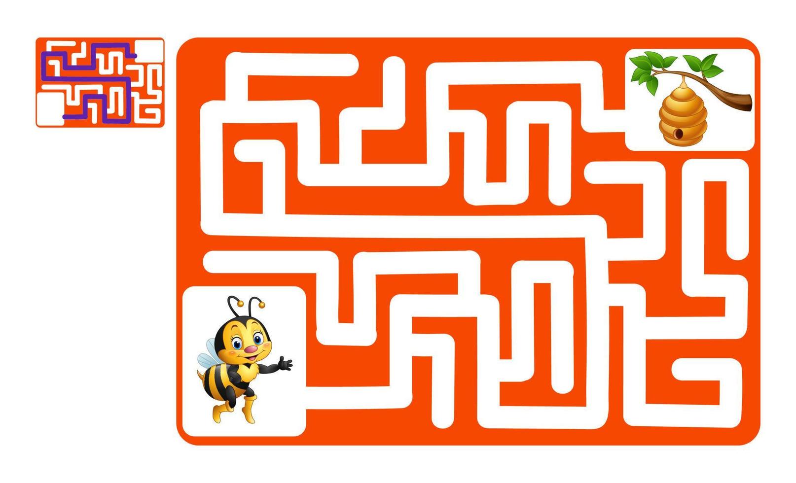ayuda a la abeja a encontrar la colmena vector