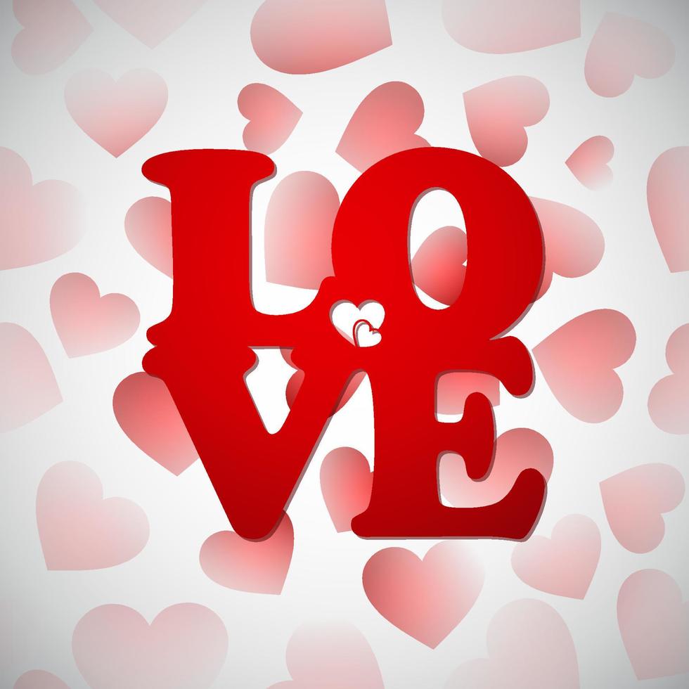 Valentines love text vector