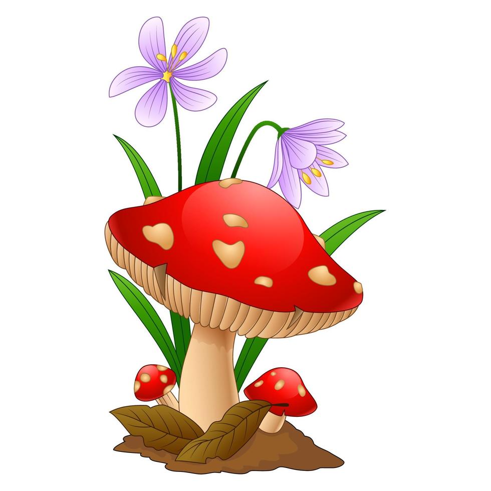 Mushroom plant cartoon vector