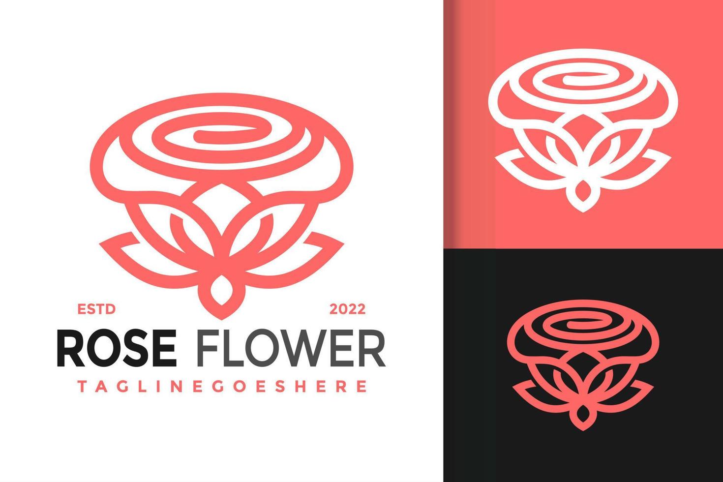 diseño de logotipo de flor de rosa de belleza, vector de logotipos de identidad de marca, logotipo moderno, plantilla de ilustración vectorial de diseños de logotipo