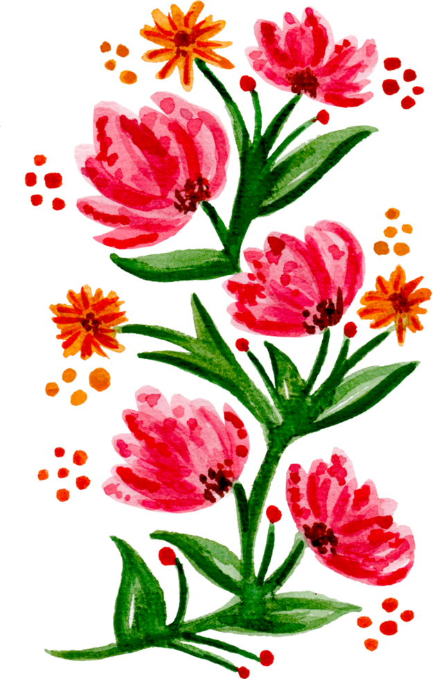 handgemaltes aquarellblumenelement für illustrationssatzsammlung png