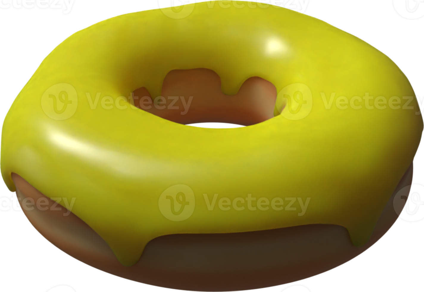 Yellow Donut 3D Illustration png