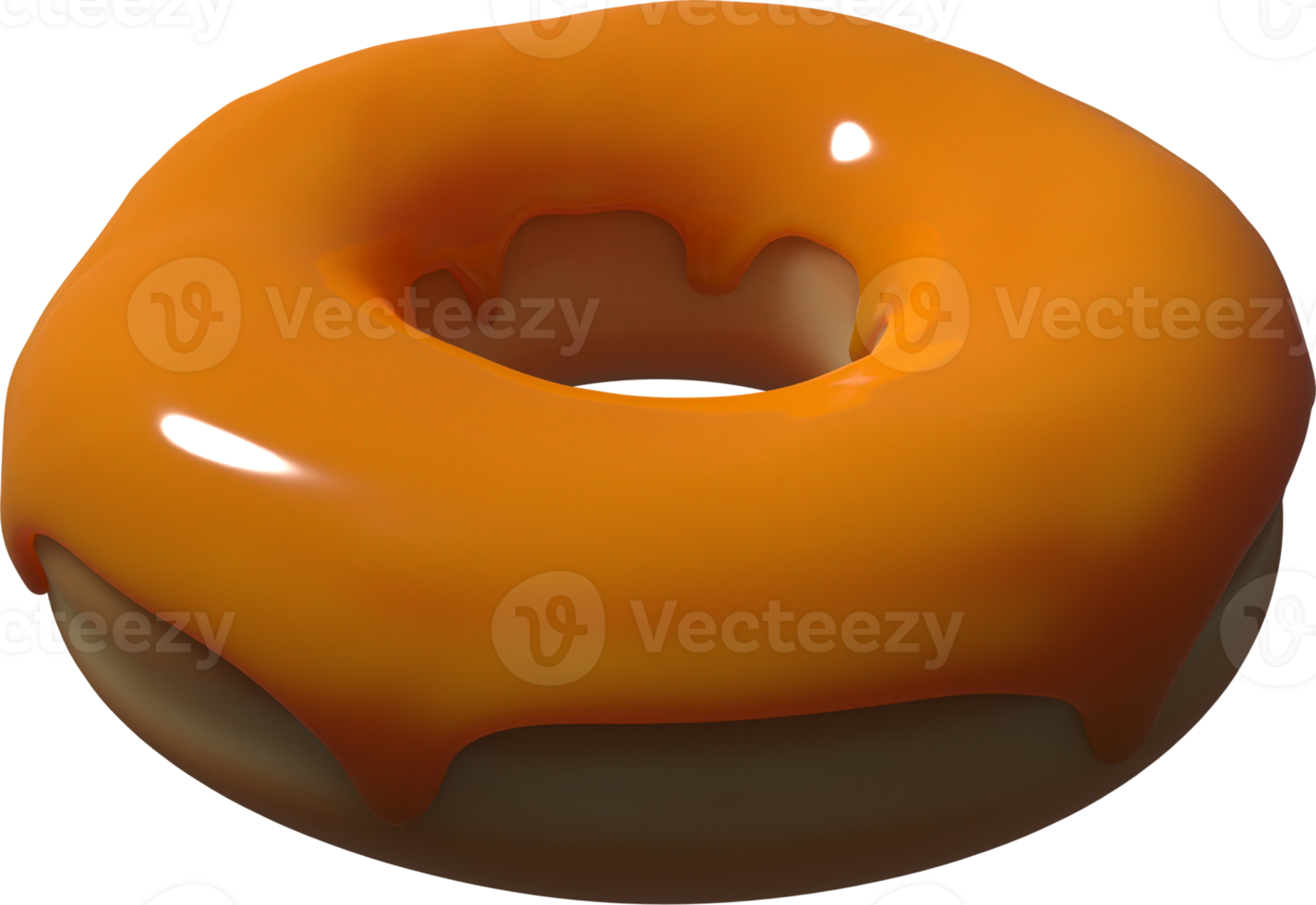 karamel donut 3d illustratie png