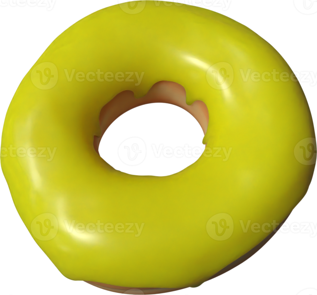 Yellow Donut 3D Illustration png