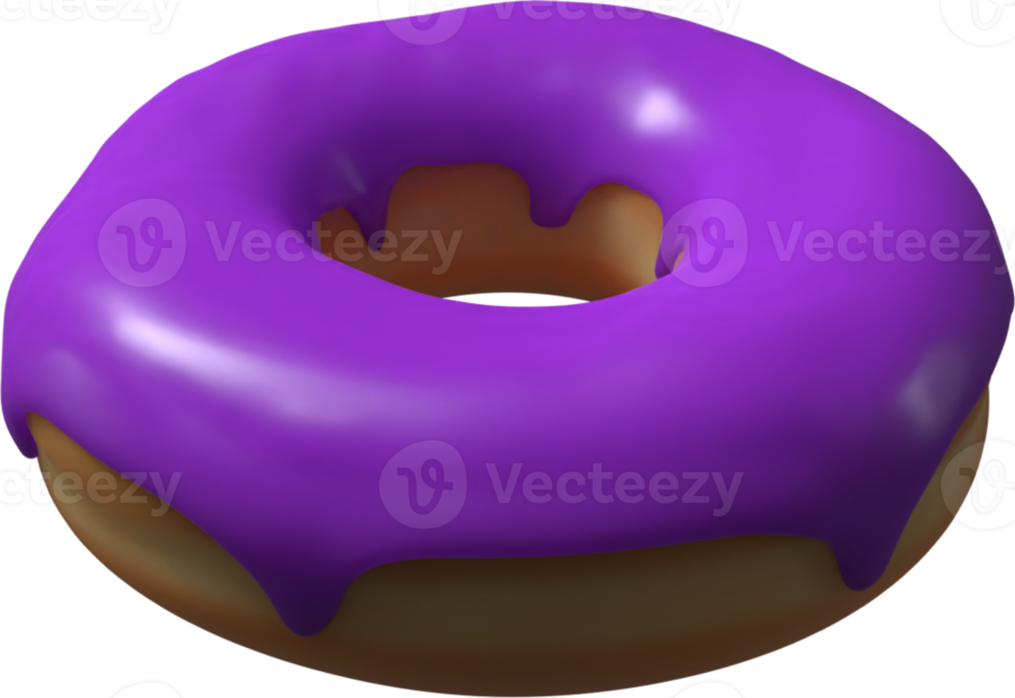 Purple Donut 3D Illustration png