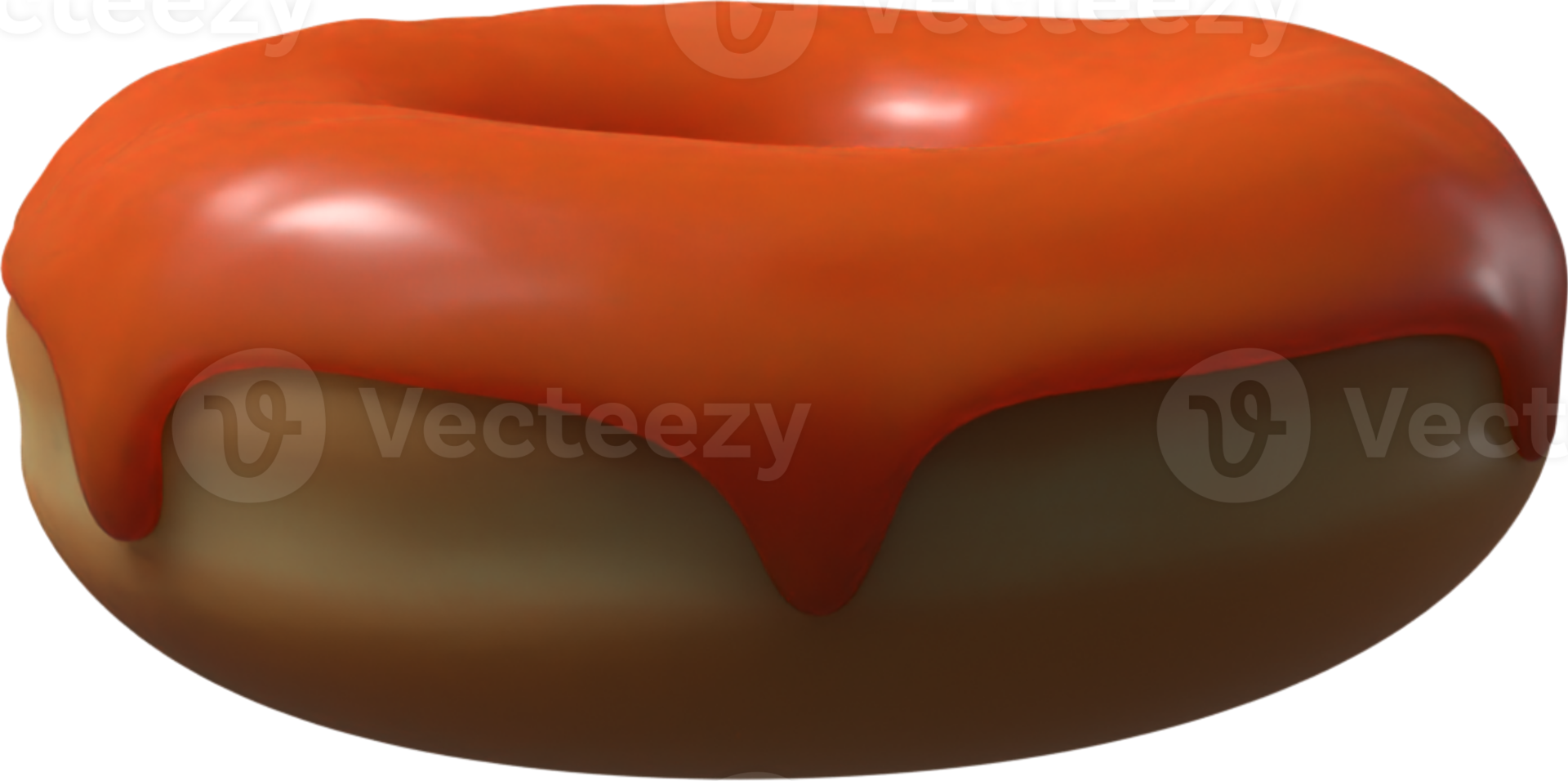 Orange Donut 3D Illustration png