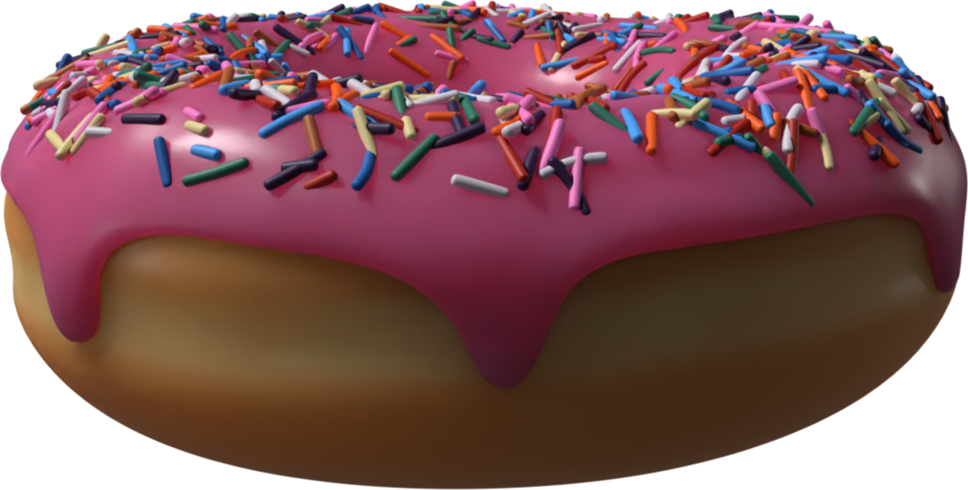 Pink Donut with Sprinkles 3D Illustration 10286257 PNG