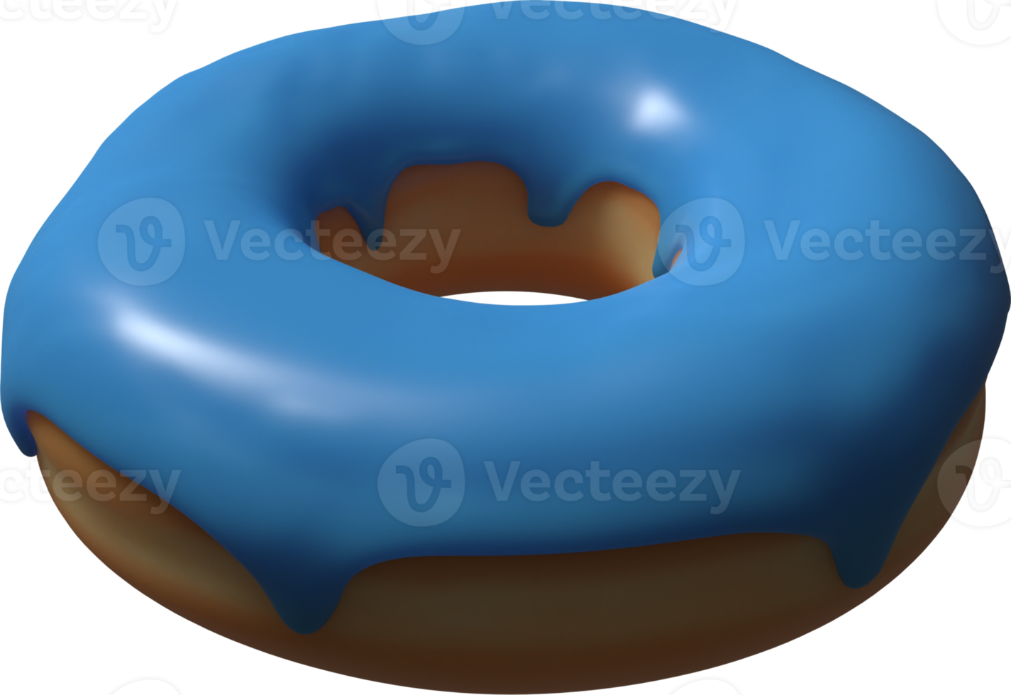 Blue Donut 3D Illustration png