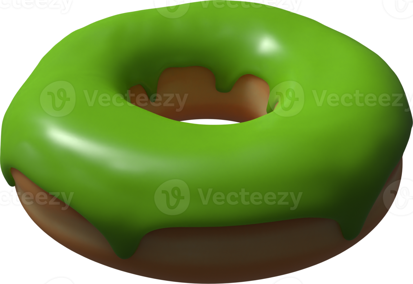 groene donut 3d illustratie png