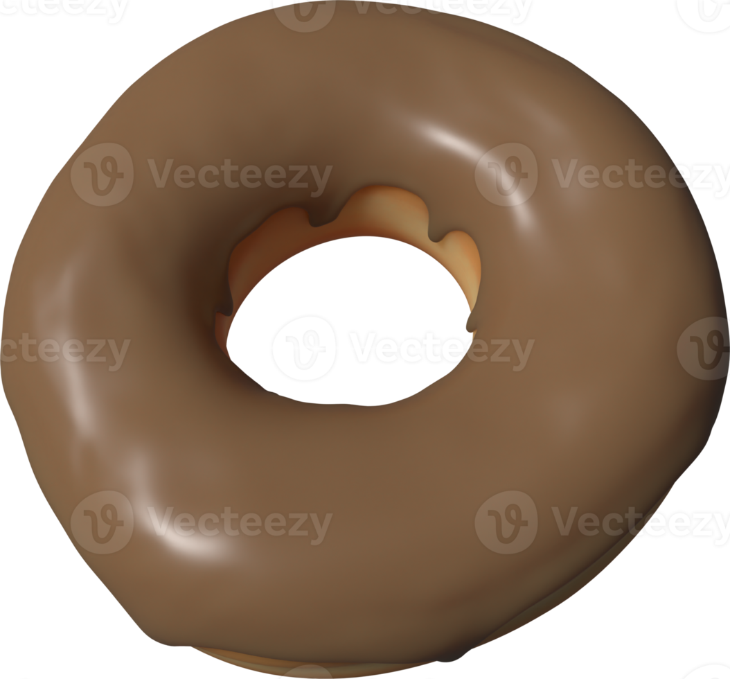 chocolade donut 3d illustratie png