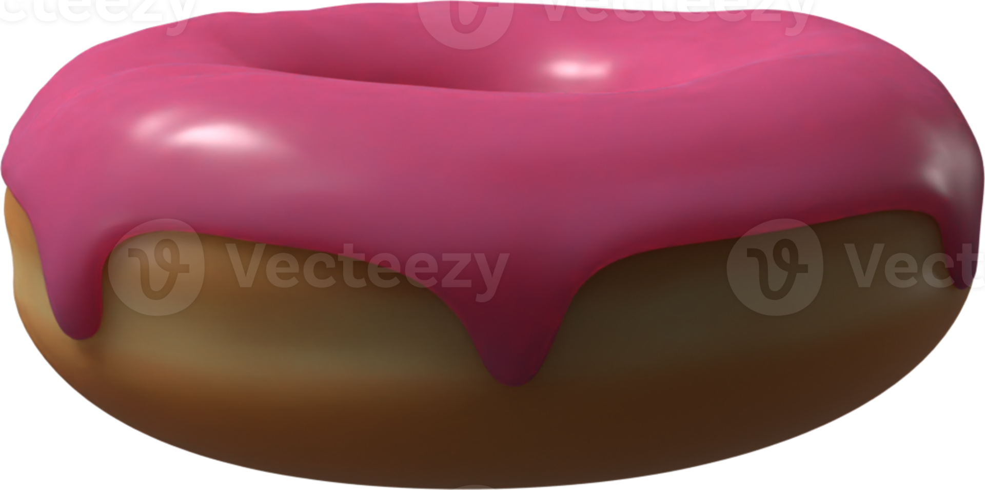 rosa donut 3d-illustration png