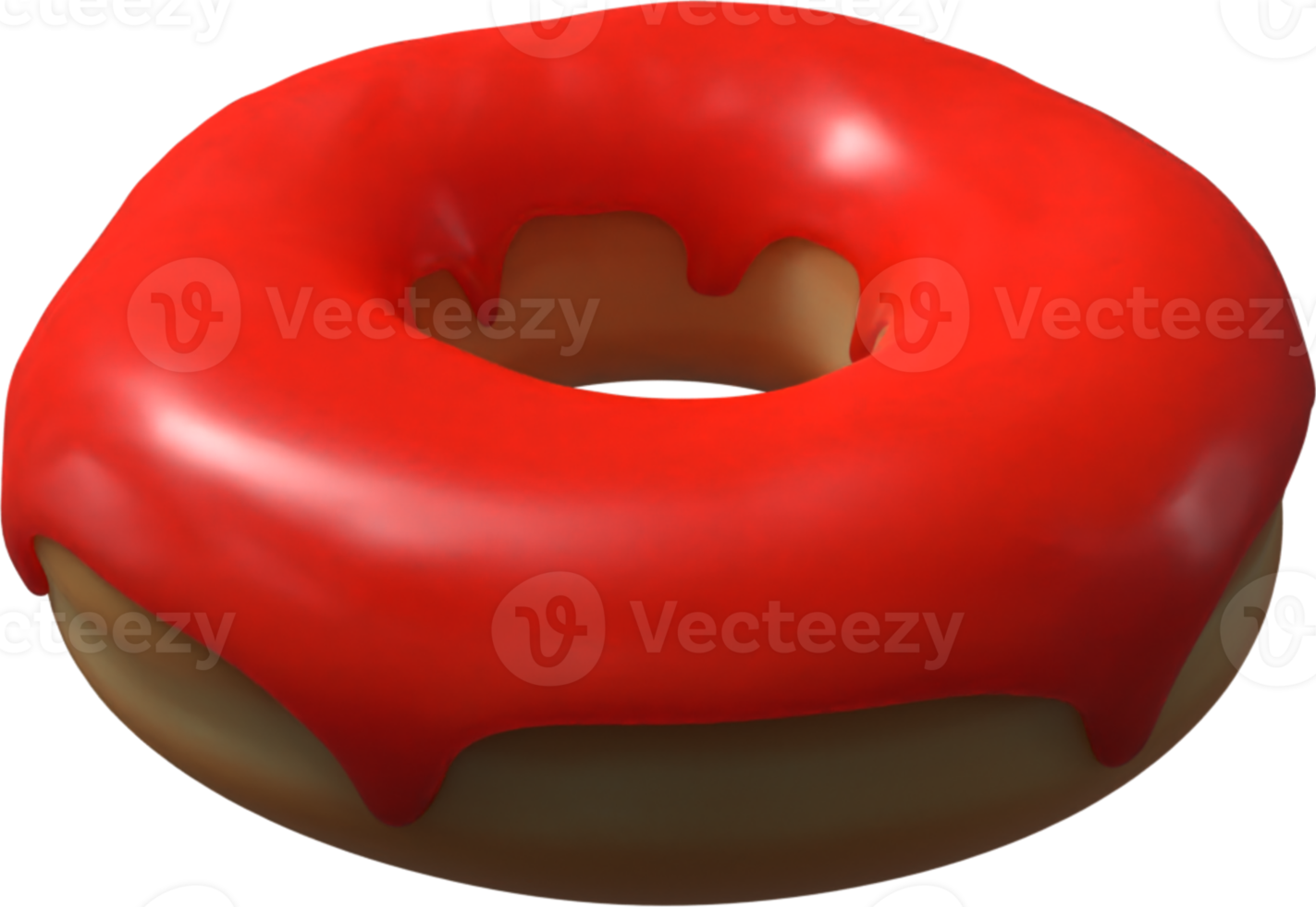 Red Donut 3D Illustration png