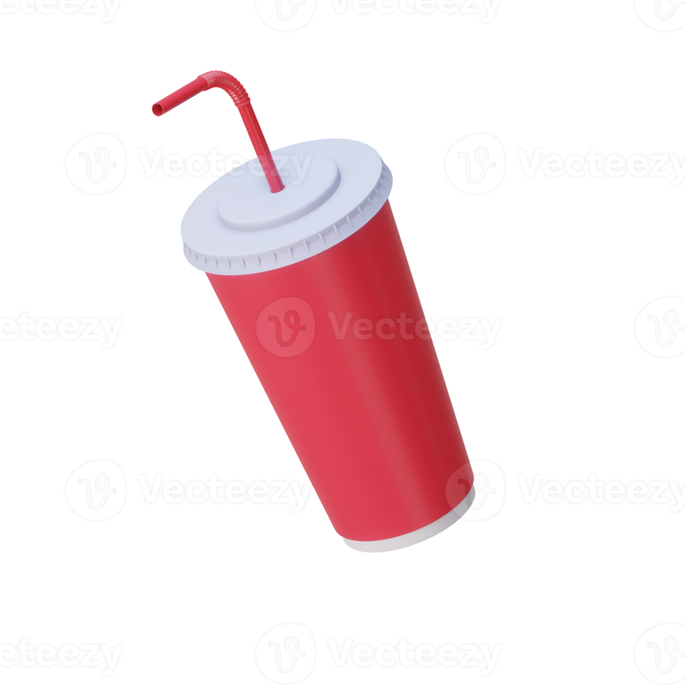 Red paper cup isolated on transparent background png