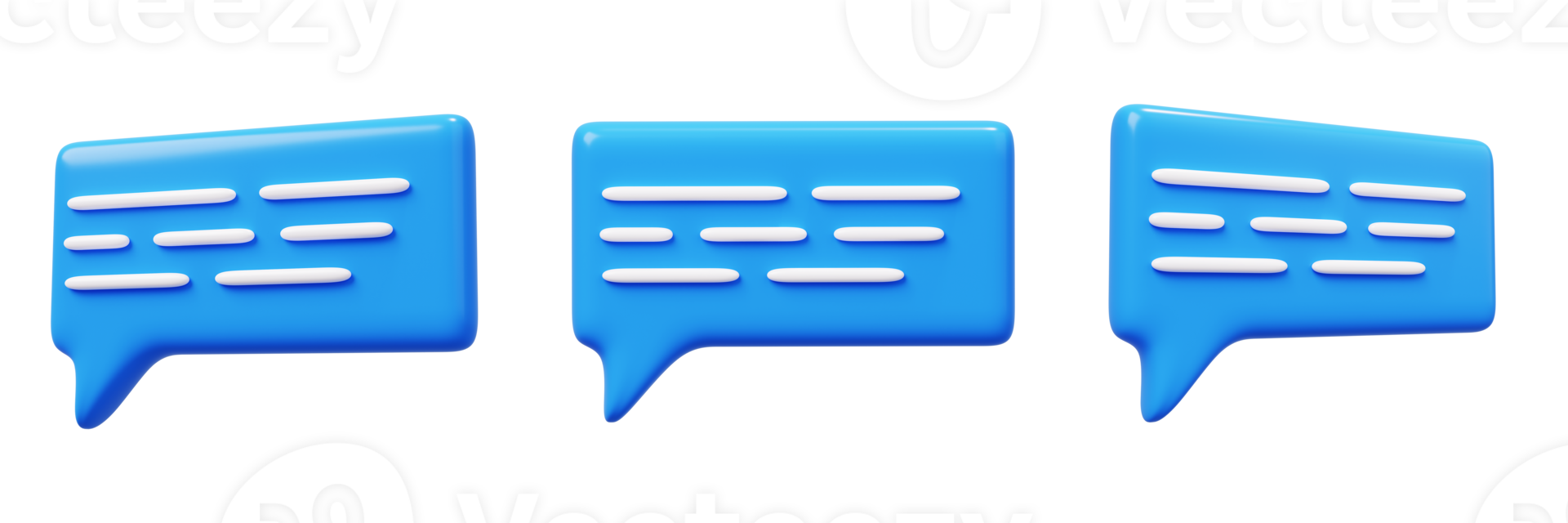 Speech bubble Chat icon. 3D render png