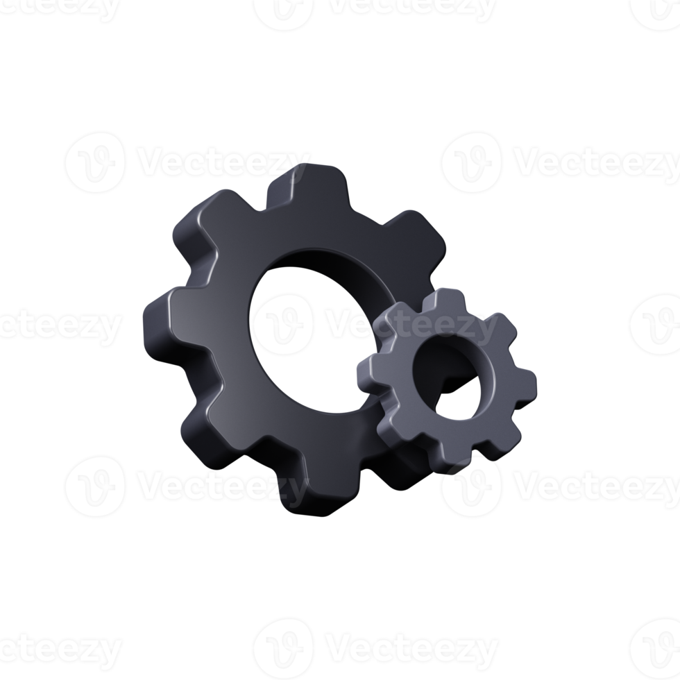 Settings icon. Gear. 3d render png