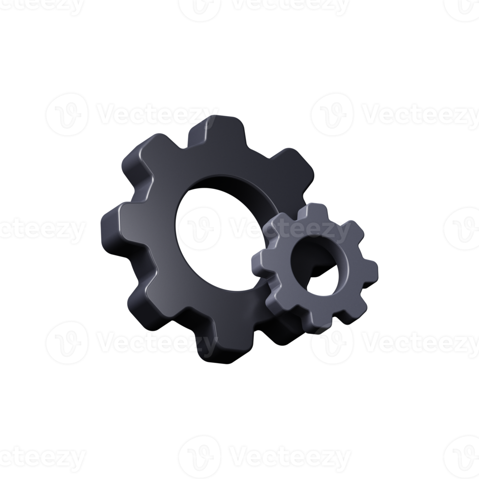 ícone de configurações. engrenagem. renderização 3D png
