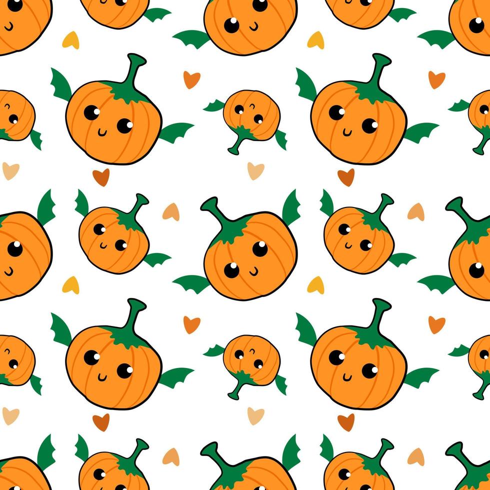 Seamless Halloween pumpkin pattern. Wrapping paper pattern. Cute pumpkin. vector