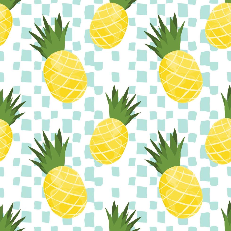 Seamless pattern with pineapple. Summer background. Wrapping paper pattern. Watercolor effect. vector