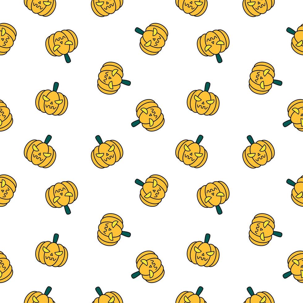 Halloween seamless pattern. Pumpkin character. Wrapping paper pattern. vector