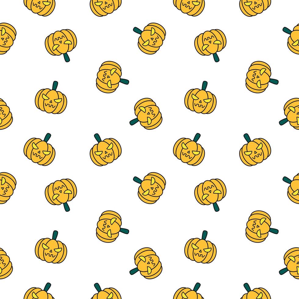 Halloween seamless pattern. Pumpkin character. Wrapping paper pattern. vector