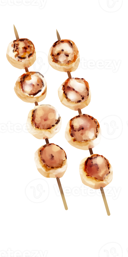 set van verschillende voedsel junkfood en scheve zeevruchten illustratie verf png-bestand png