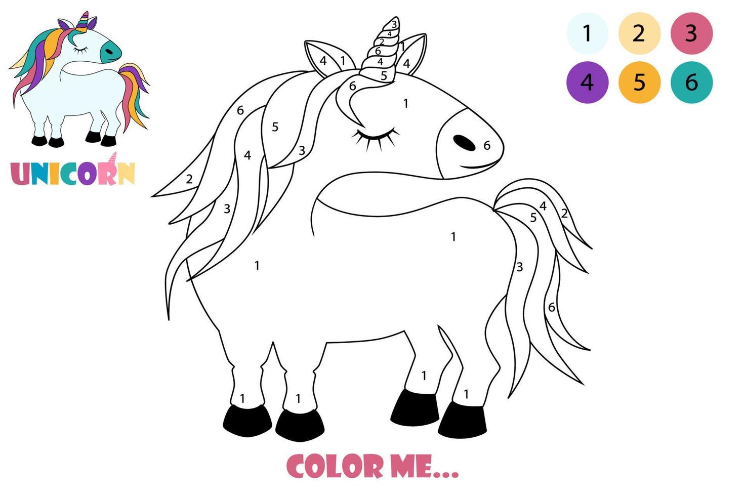 dibujos animados para colorear página unicornio, lindo caballo de dibujo para niños. contorno de unicornio de carácter de ilustración vectorial para colorear. vector