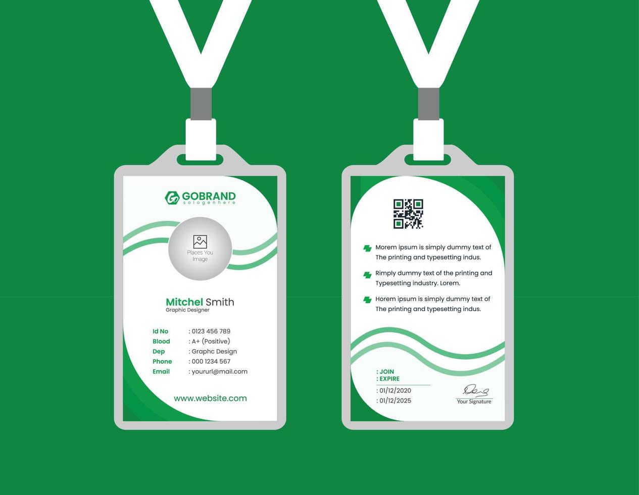 Simple Id card Template Design With Vector File