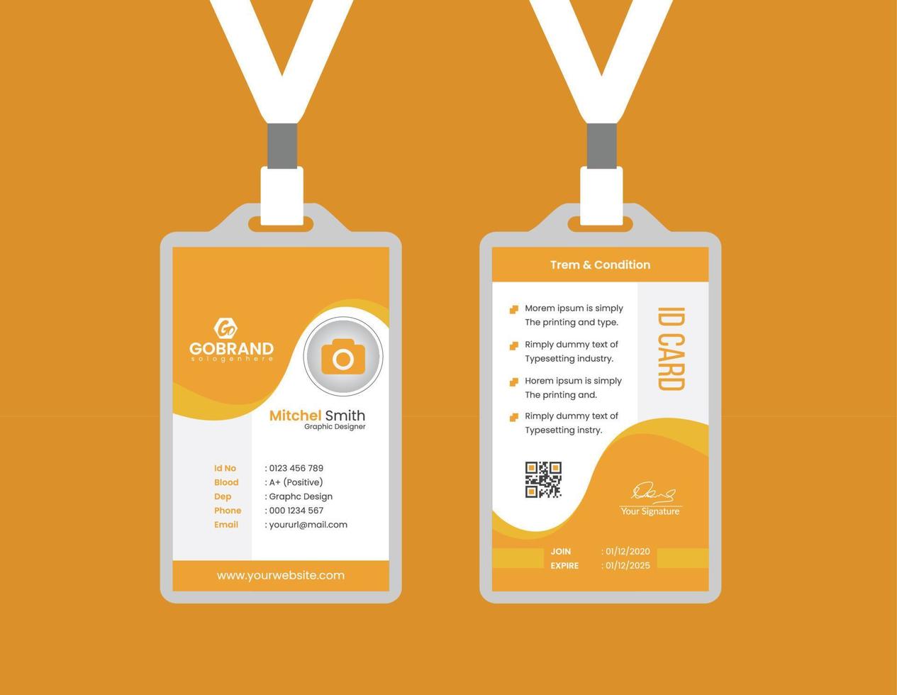 Simple Id card Template Design With Vector File