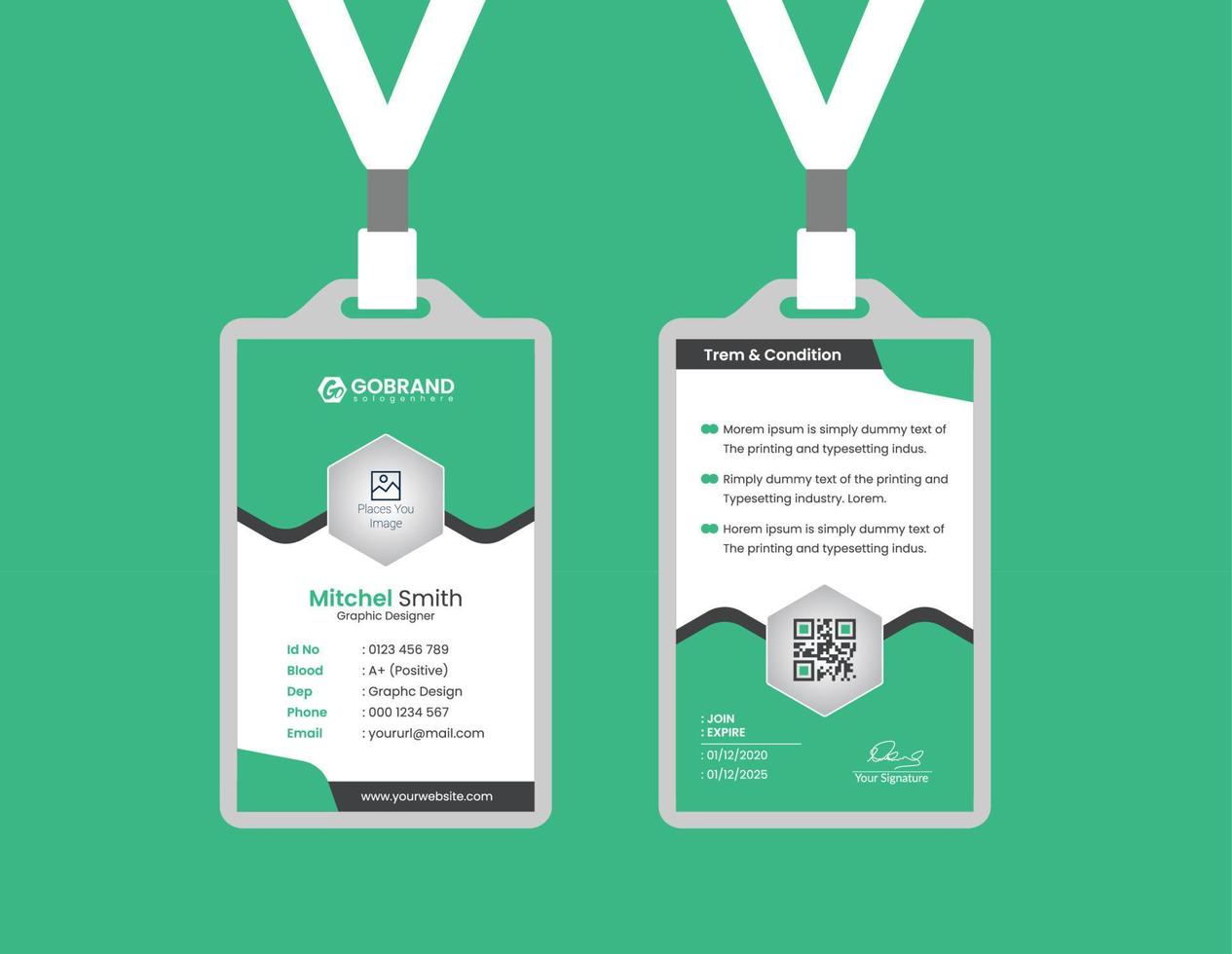 Simple Id card Template Design With Vector File