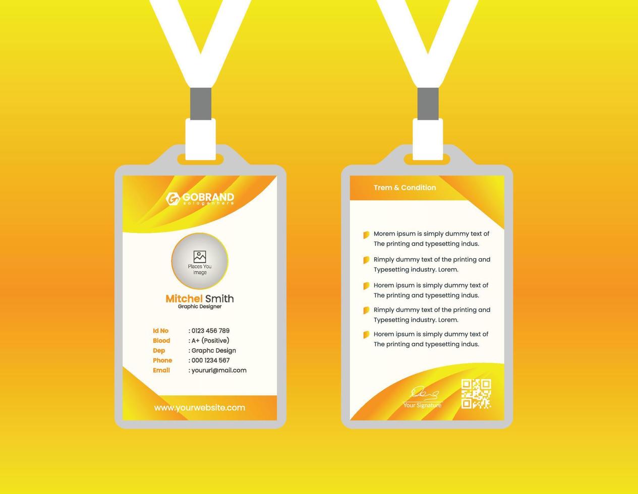 Simple Id card Template Design With Vector File