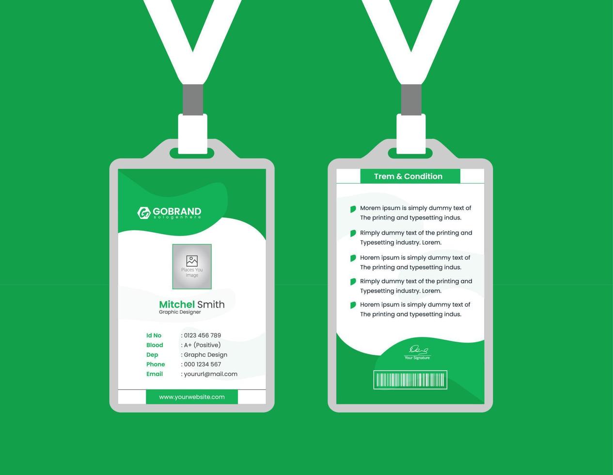 Simple Id card Template Design With Vector File