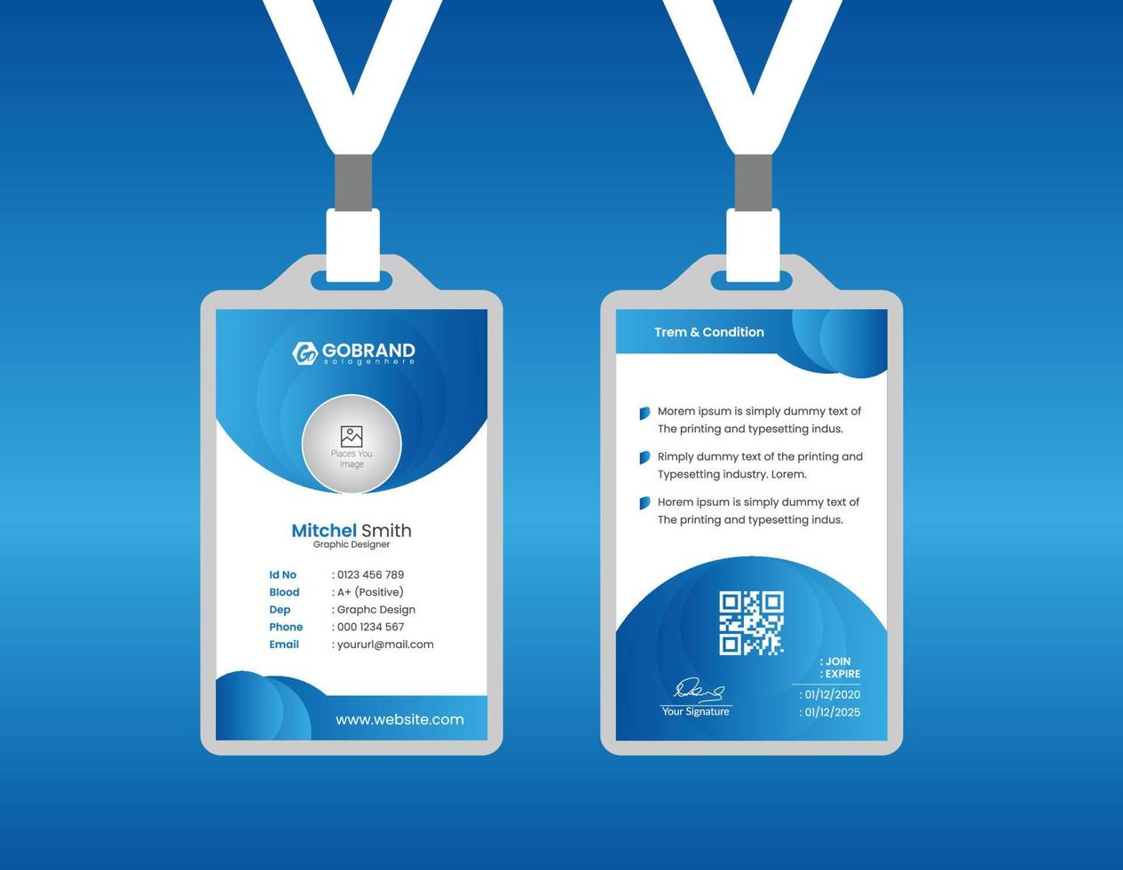 Simple Id card Template Design With Vector File