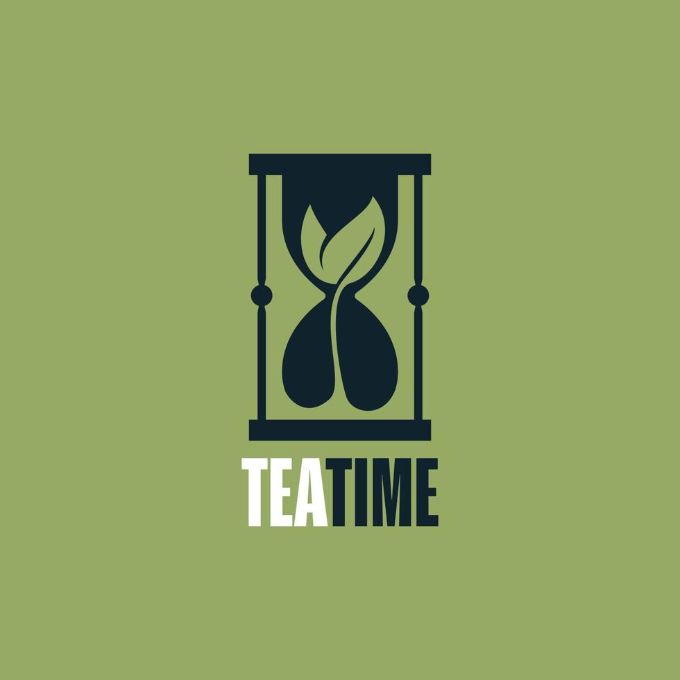 Tea Time Hourglass Logo vector